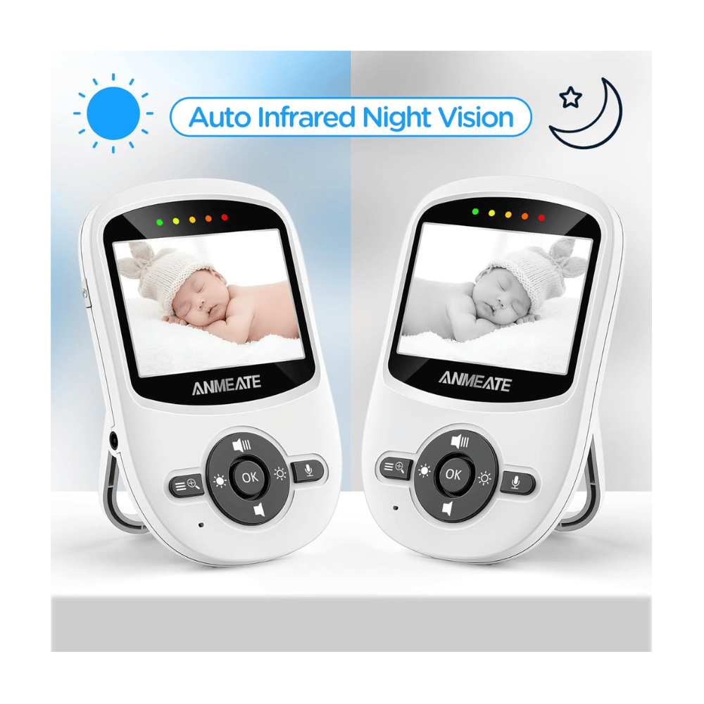 anmeate baby monitor with automatic infrared night vision day and night display (C: MyRadiantSleep.com)