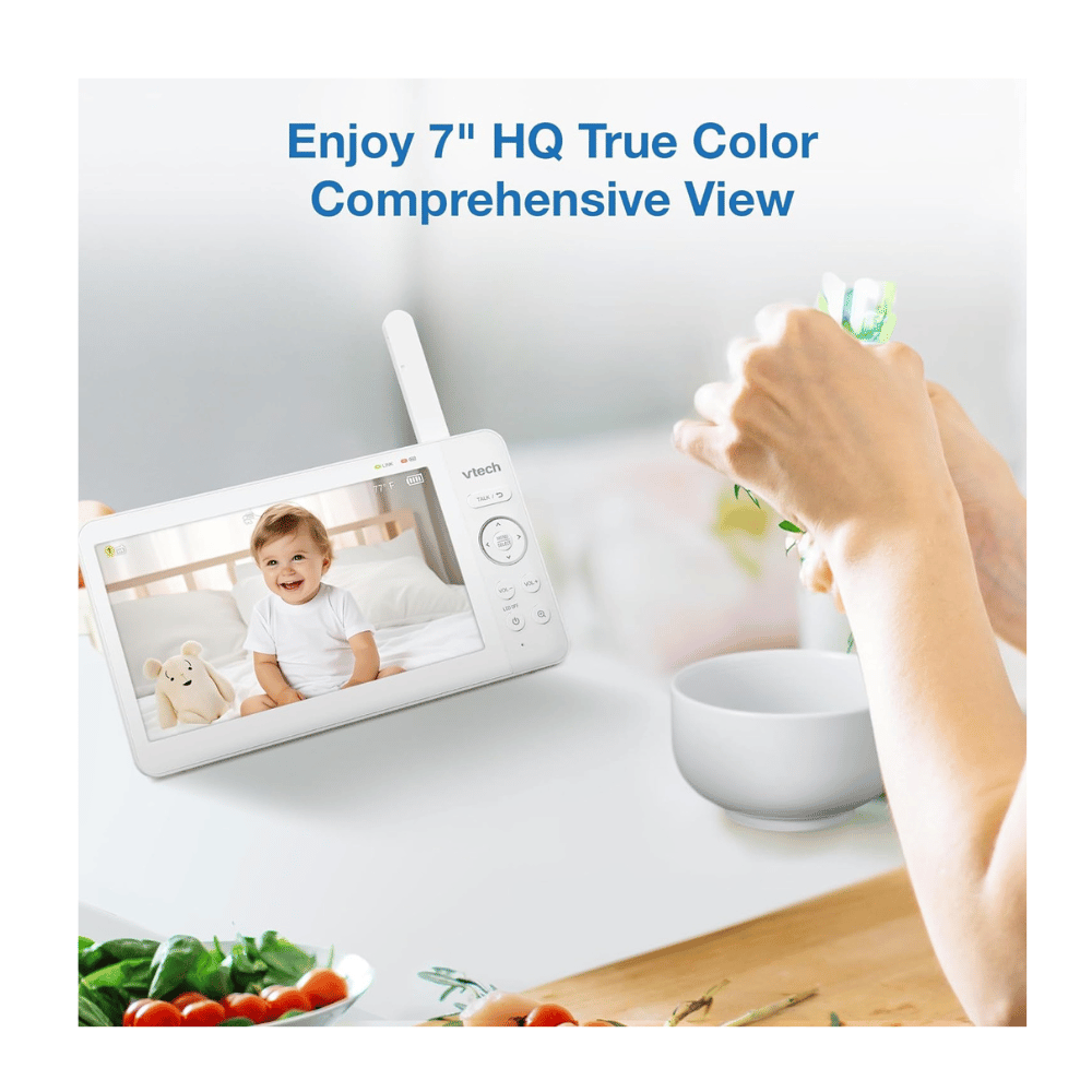 vtech baby monitor true color wide angle display in kitchen scene (C: VTech /Amazon)