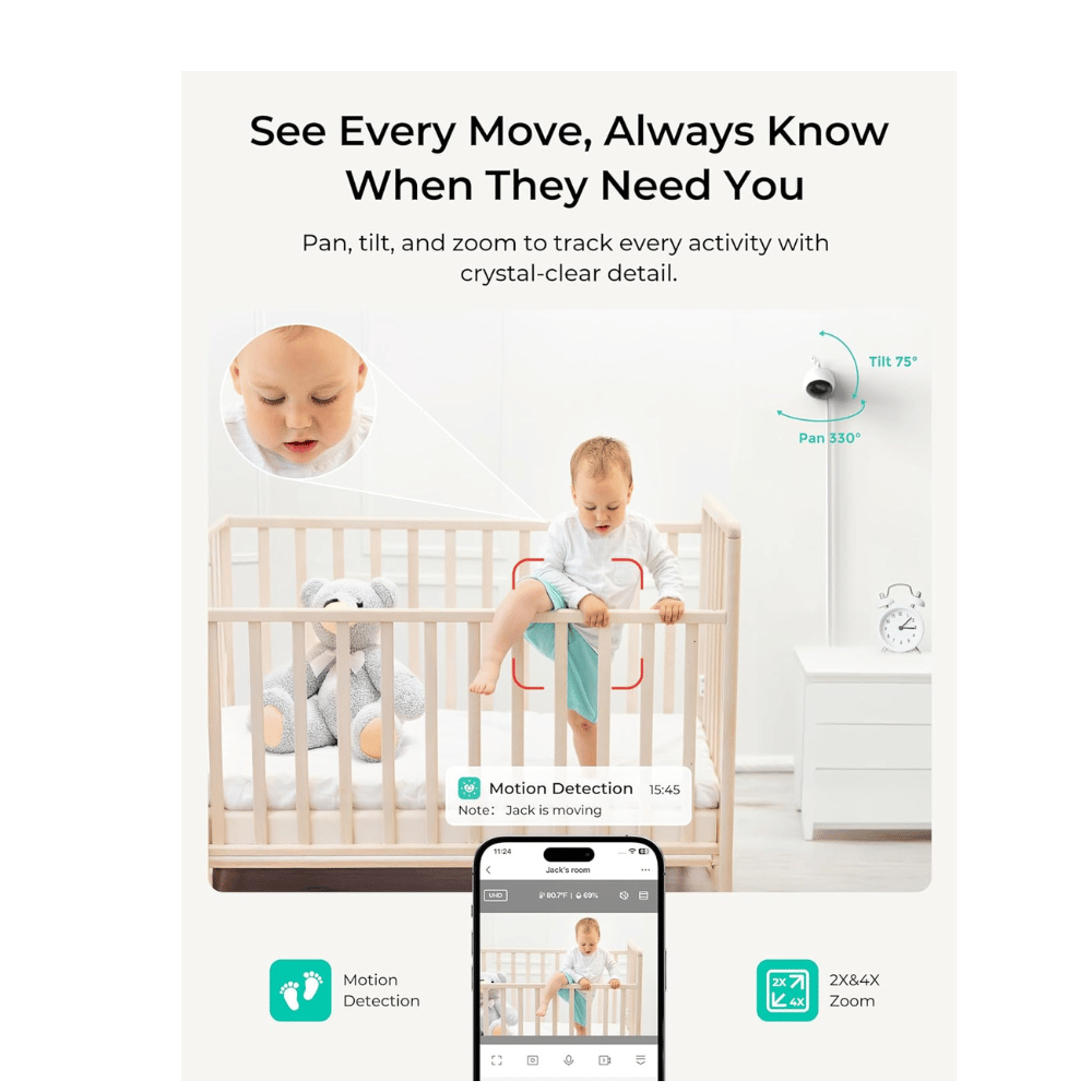 dr care dual monitoring baby monitor showing 1080p clarity on phone and monitor (C: Dr. Care/Amazon)