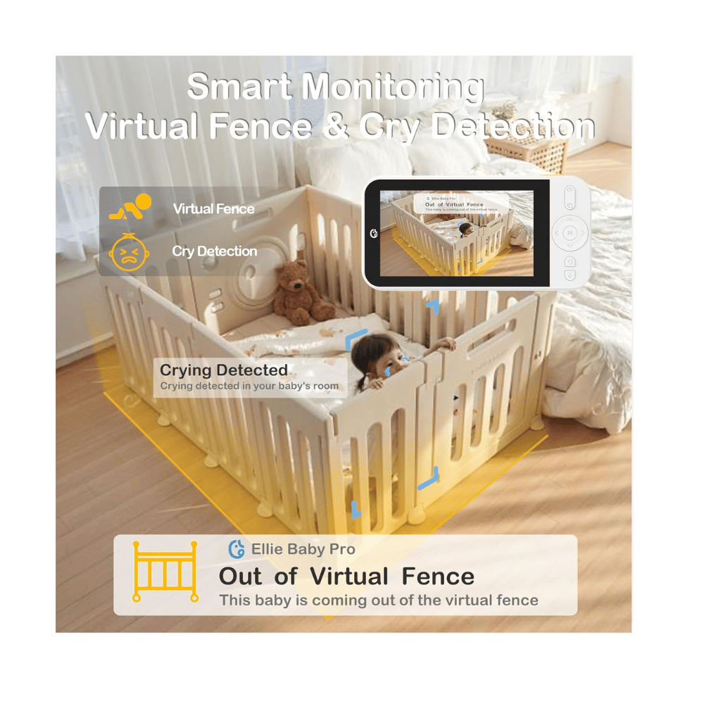 ellie pro baby monitor showing phone and handheld display connection options (C: Ellie/Amazon)