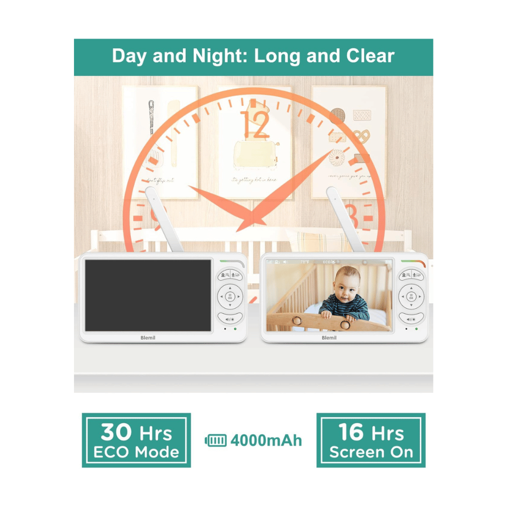blemil 6 inch hd baby monitor with two cameras and real time alerts (C: Blemil/Amazon)
