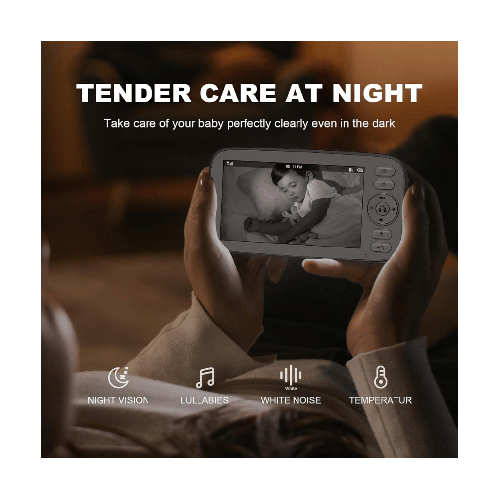 kidsneed 5 inch baby monitor dual split screen with clear day and night video (C: Kidsneed /Amazon)