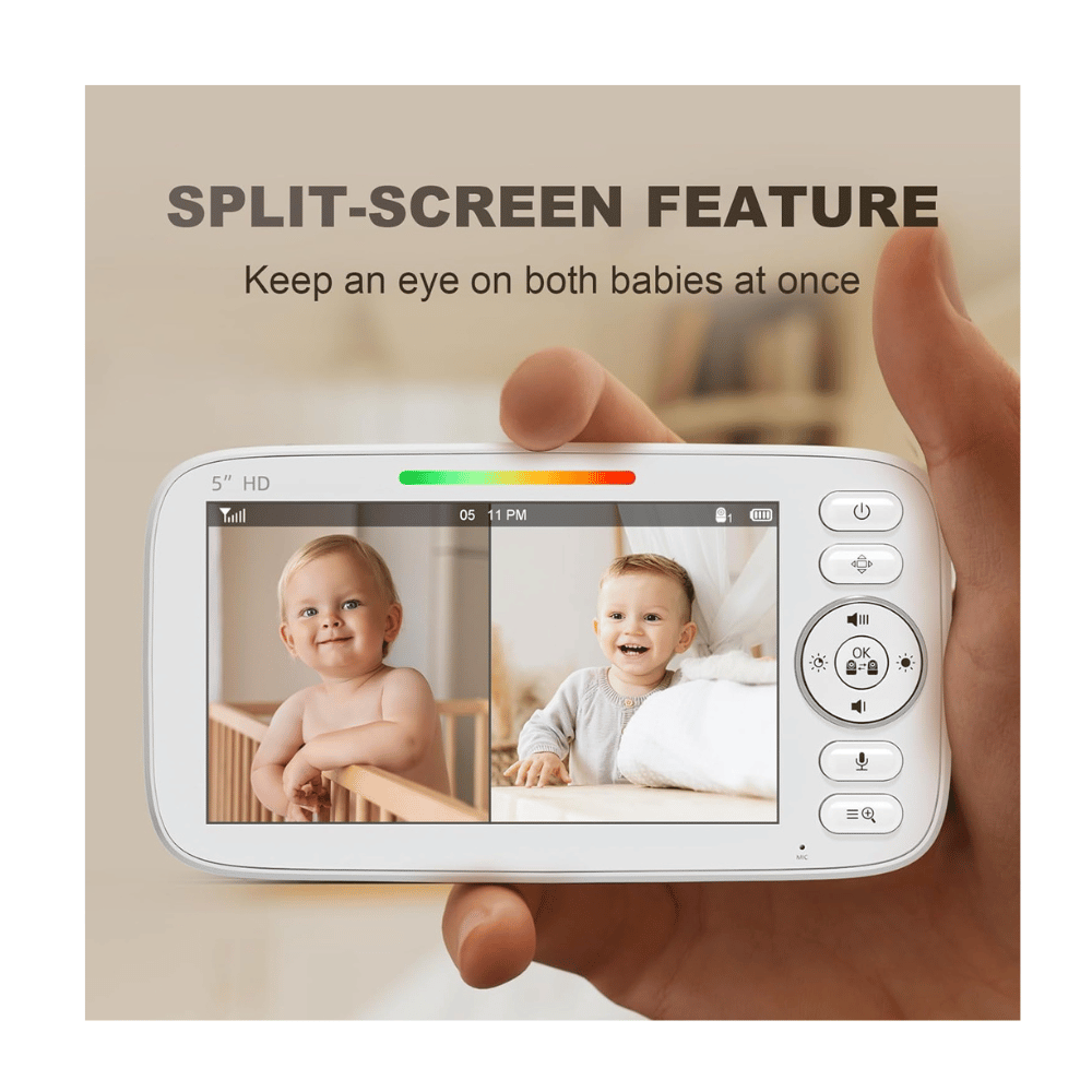 kidsneed 5 inch baby monitor dual camera system with 4x zoom split view (C: Kidsneed /Amazon)