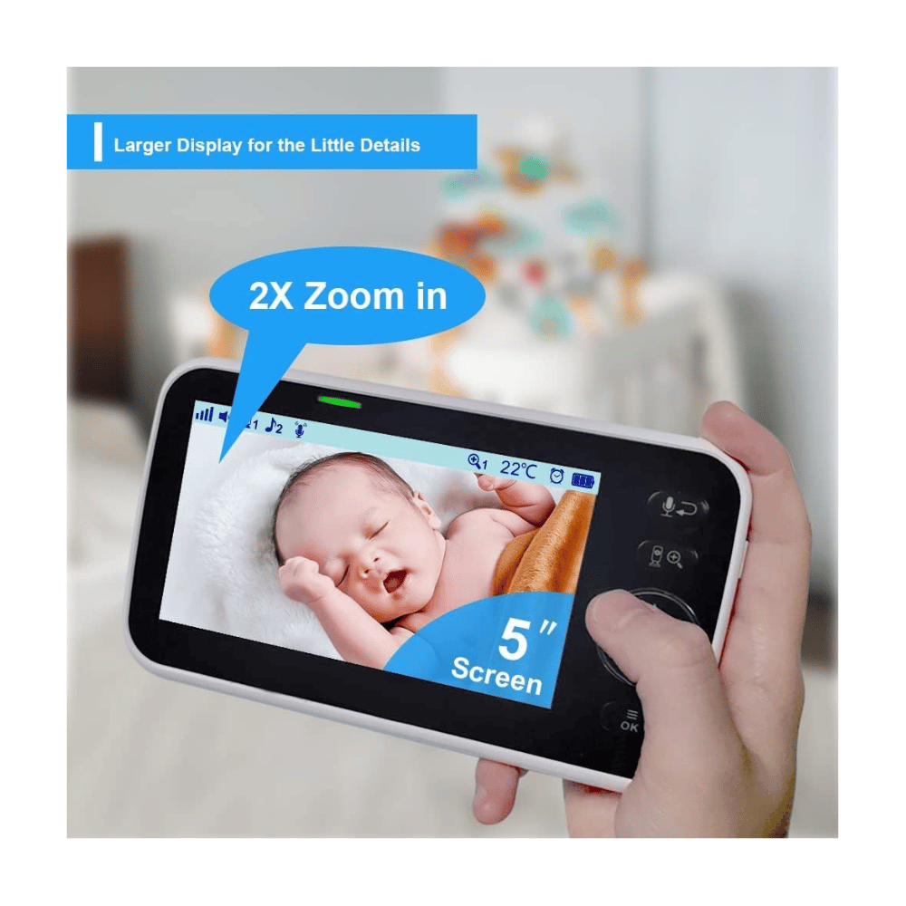 hellobaby 5 inch monitor with infrared night vision and real time baby alerts (C: HelloBaby/Amazon)