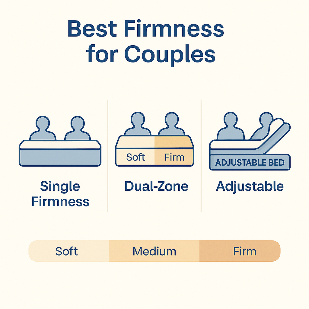 best mattress firmness for couples single dual zone adjustable bed options