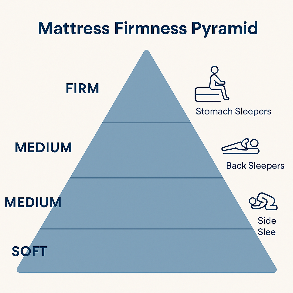 mattress firmness pyramid for side back and stomach sleepers