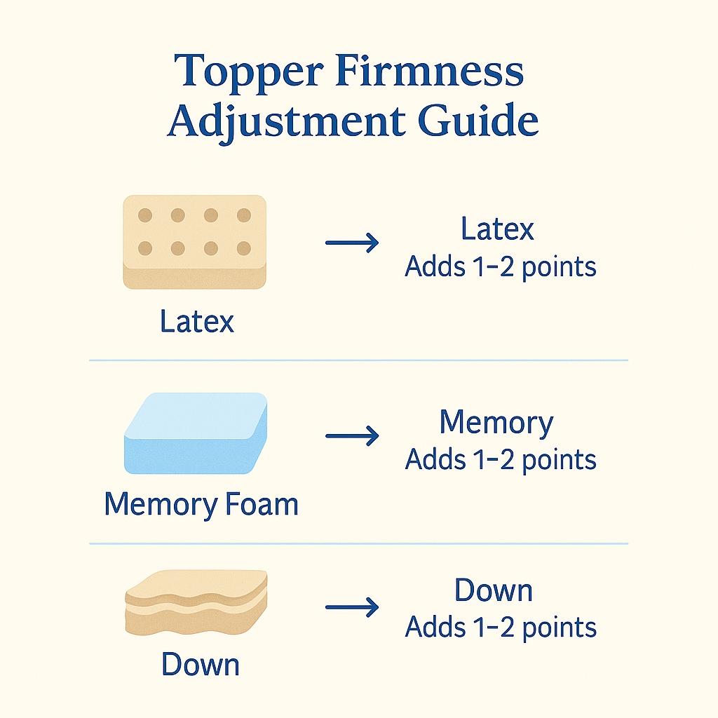 mattress topper firmness adjustment guide latex memory foam and down