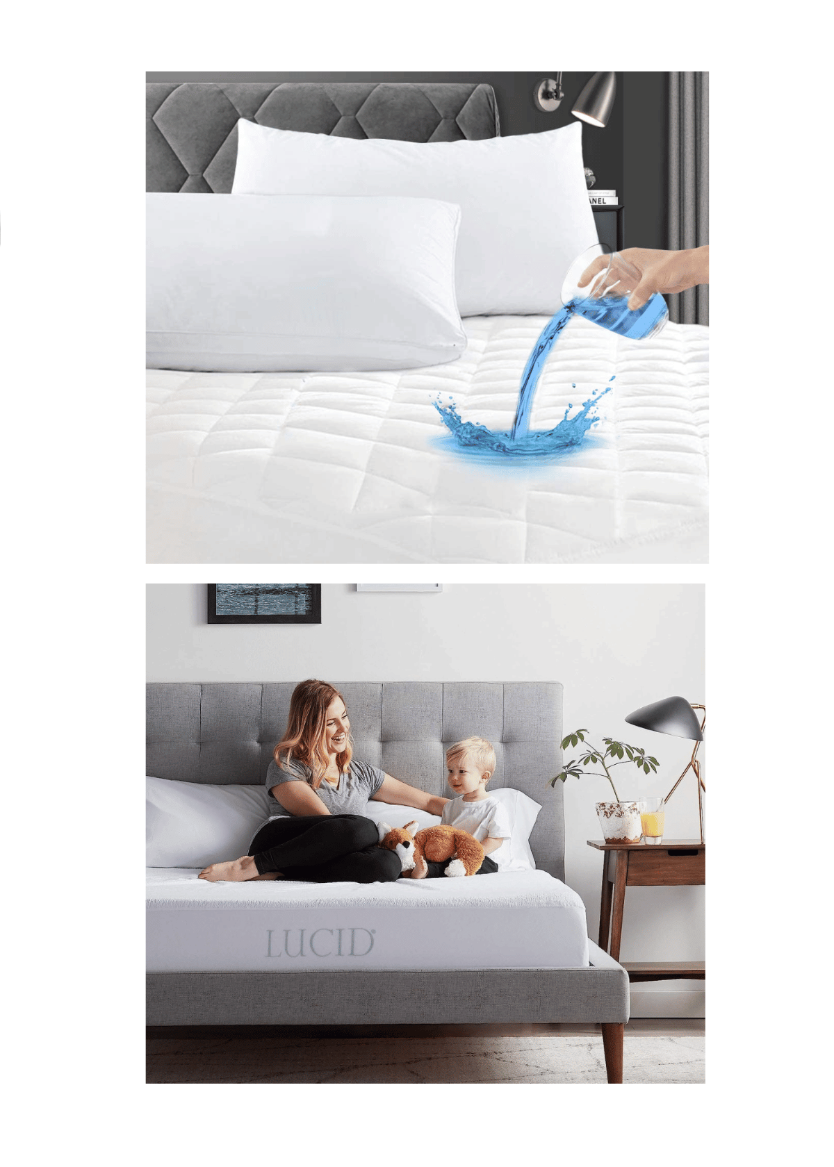  Enhance mattress longevity with a soft, breathable protector today. (Credit: GRT; LUCID)