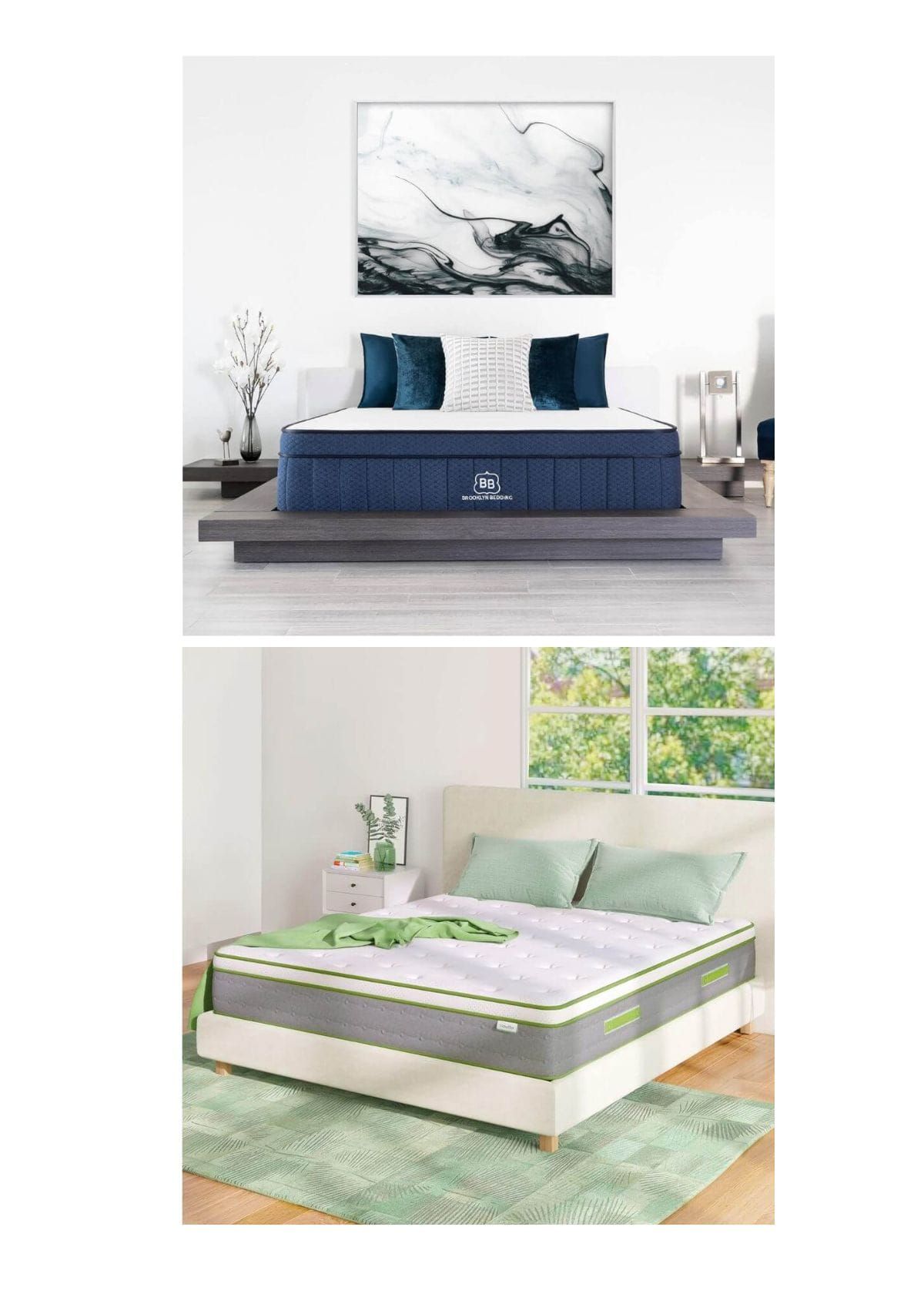 The Mattresses offer breathable comfort for restful sleep. (Credit: Brooklyn Bedding, Novilla)