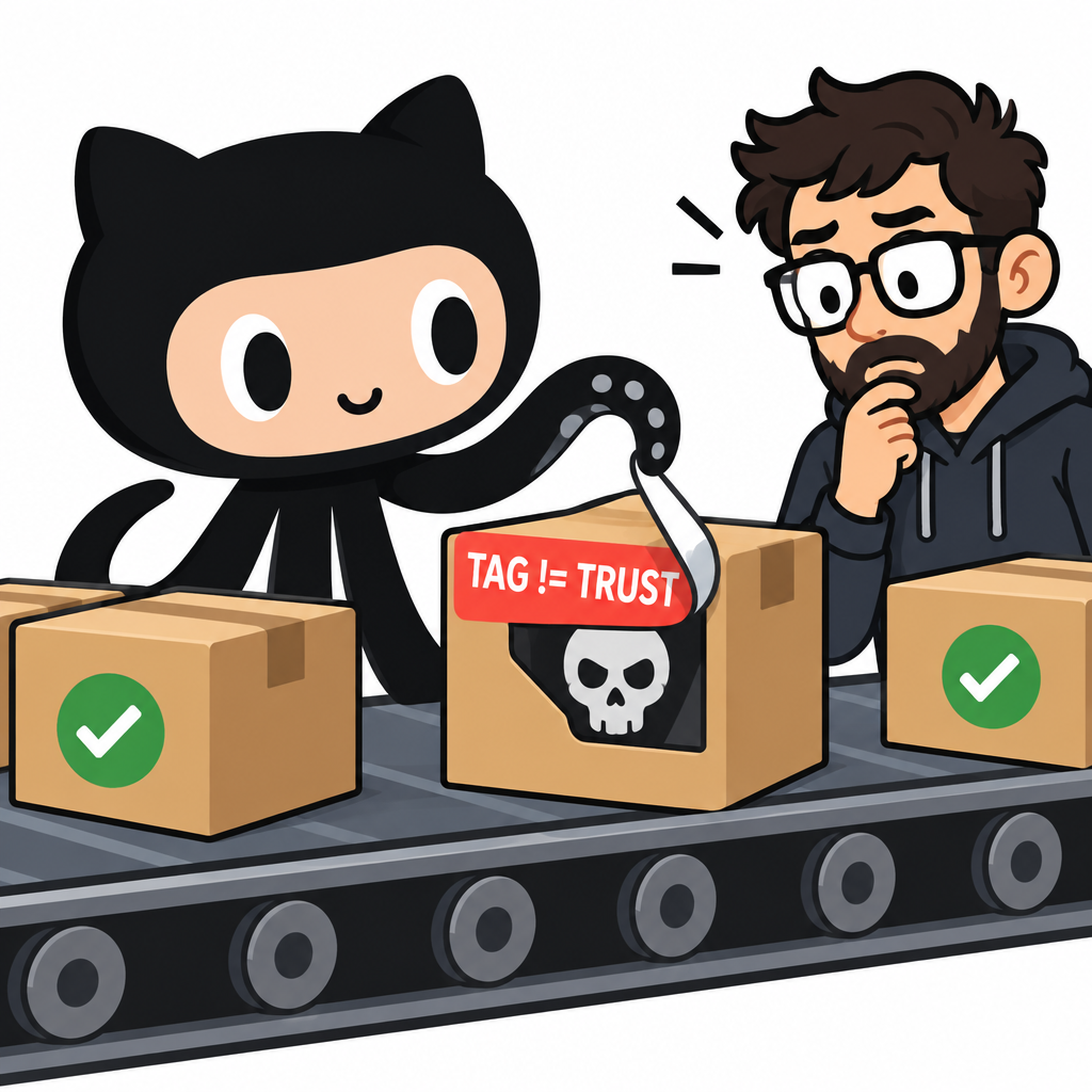 GitHub Actions malicious tag supply chain issue