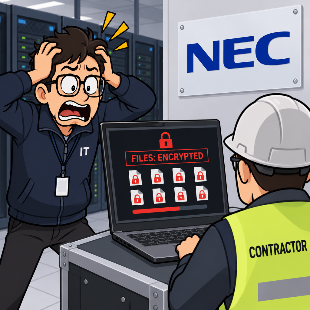 NEC contractor breach with file encryption