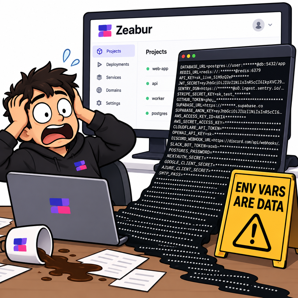 Zeabur environment variables breach