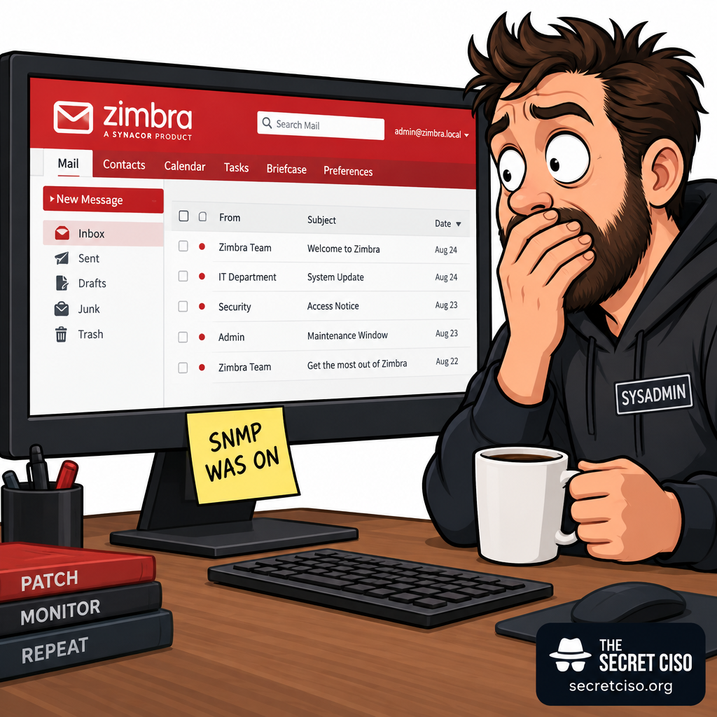 Zimbra exploitation via SNMP path