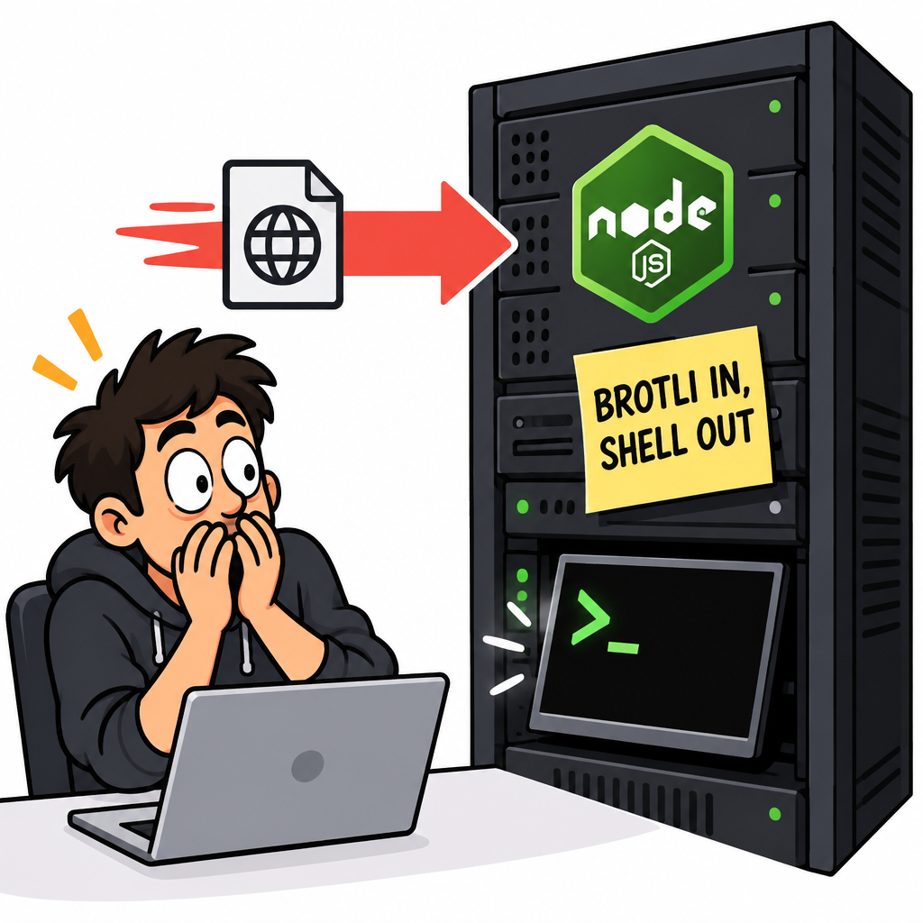 Node.js Node2Shell Brotli RCE