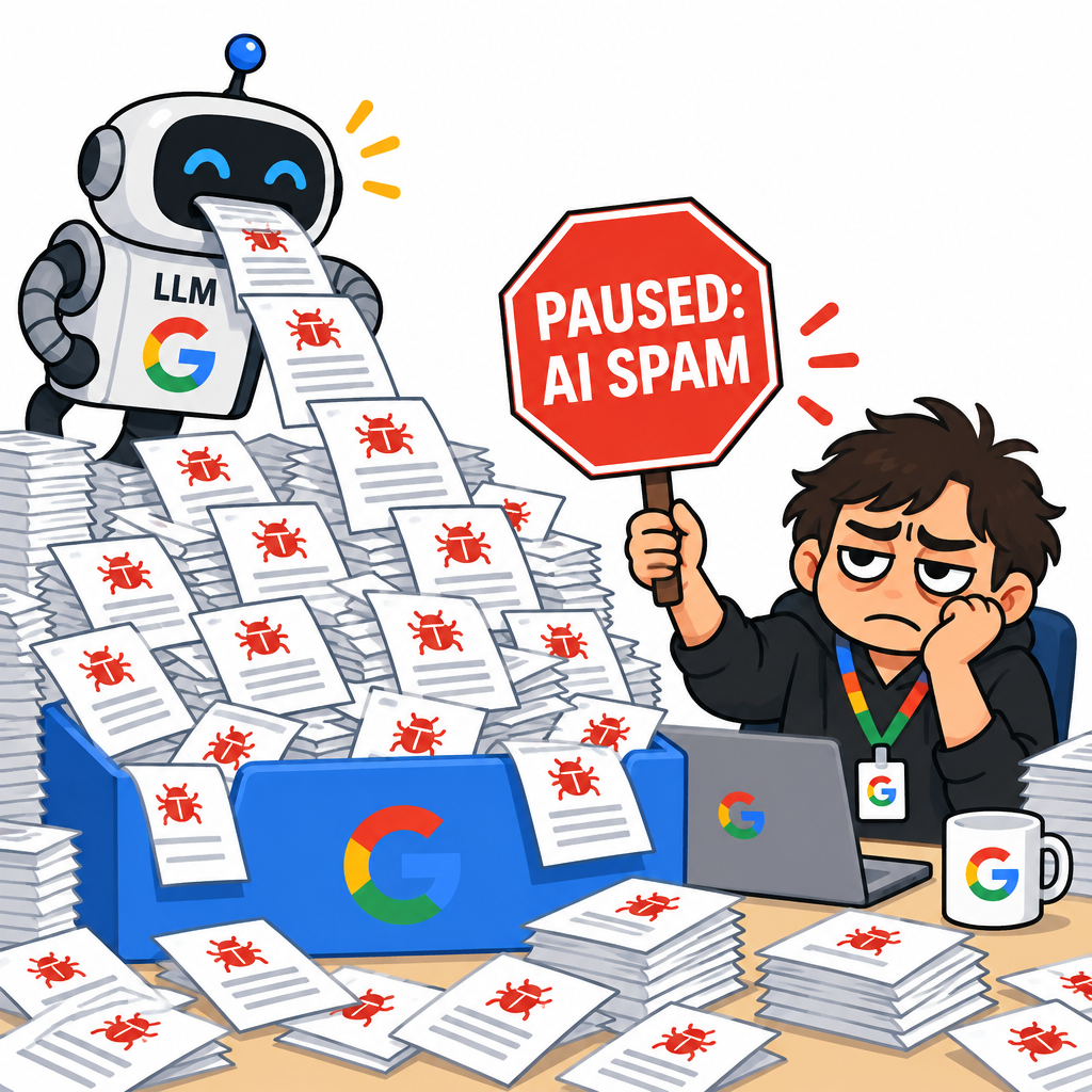 Google pauses OSS VRP product vulnerability submissions due to AI spam