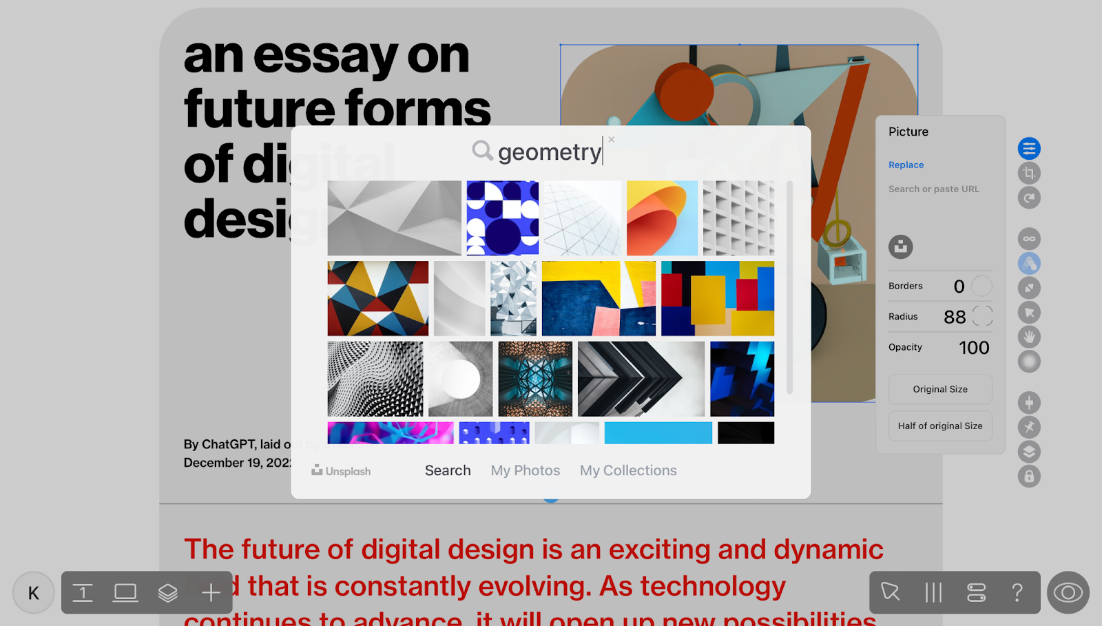 readymag blog Add a picture to your presentation directly from Unsplash