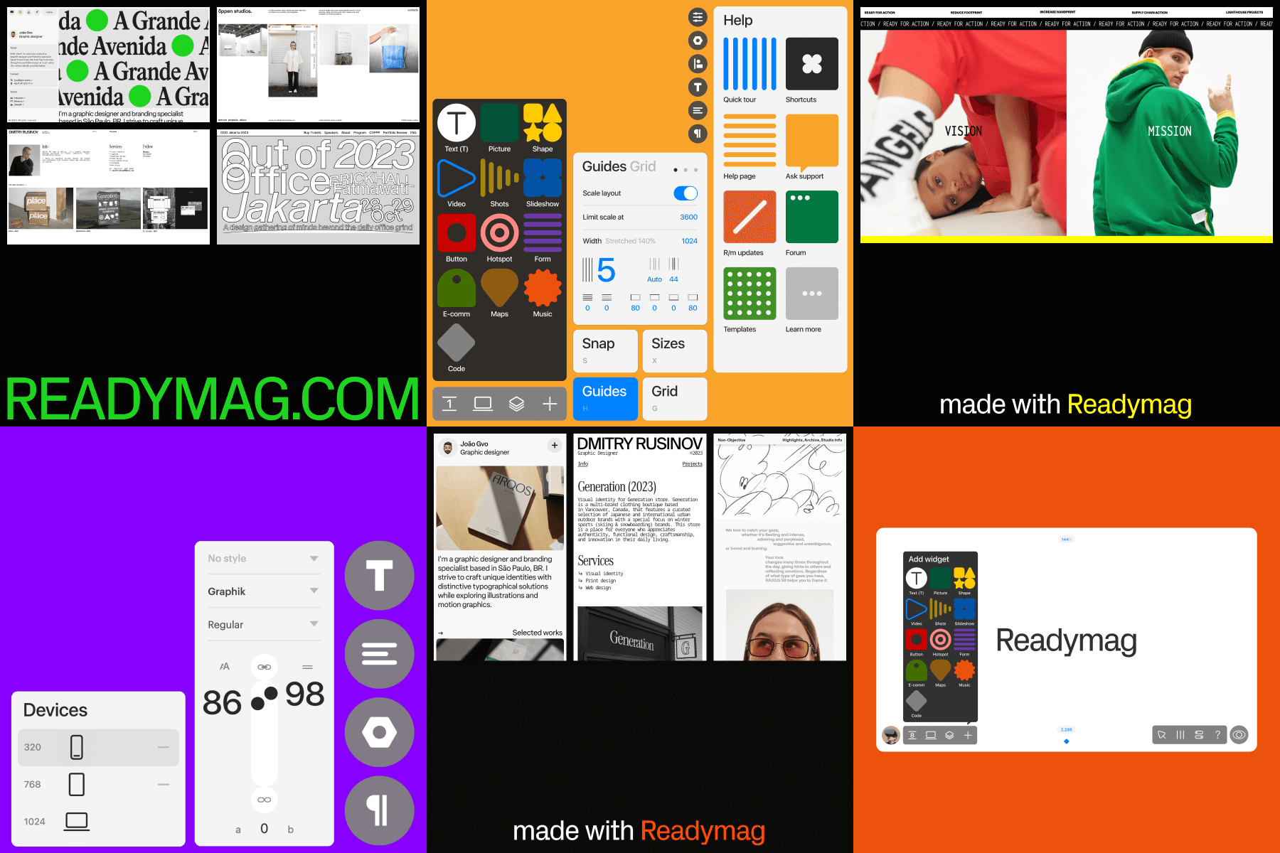 readymag blog: selection of banner ads