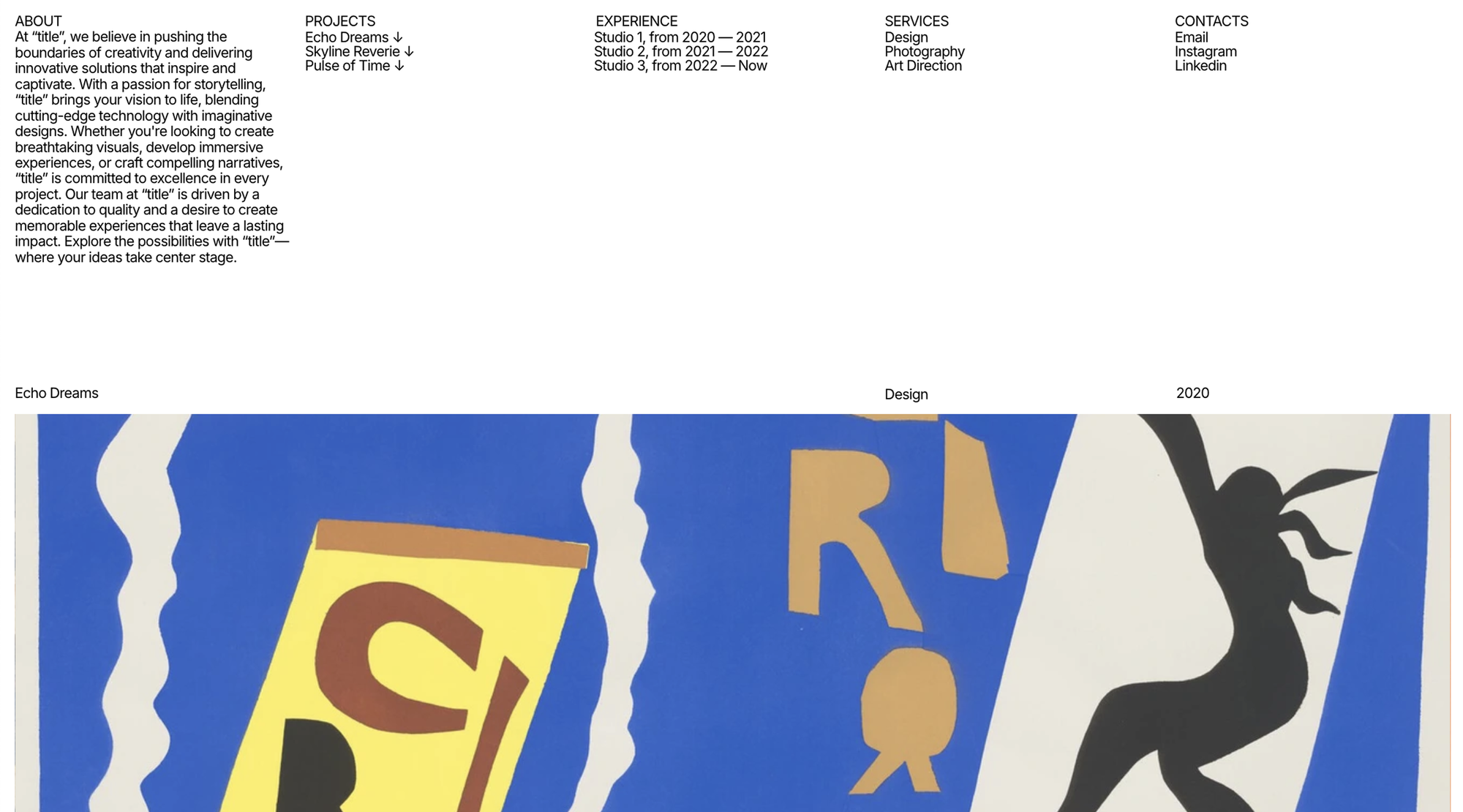 Readymag blog_Page “Gallery linked” from the “Portfolio Workbench” template