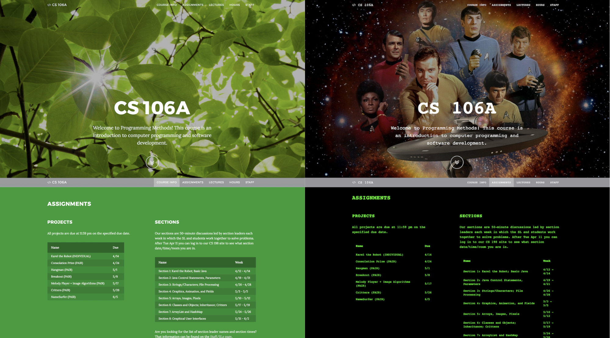 Readymag blog_Two versions of the same interface—one neutral, the other in a stereotypically masculine visual style