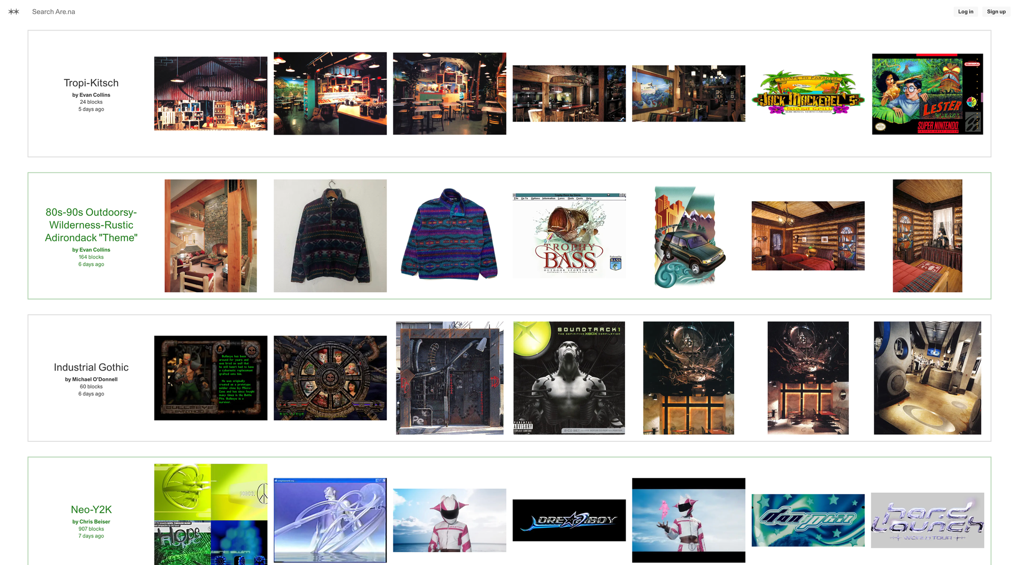 Readymag blog: Evan Collins's Are.na page