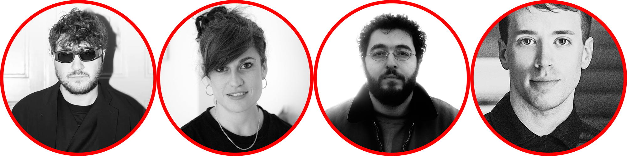 Readymag blog: Portraits of the four contributors: Artem Militonian, Marina Meyer, Khoren Matevosyan, and Shelby Temples