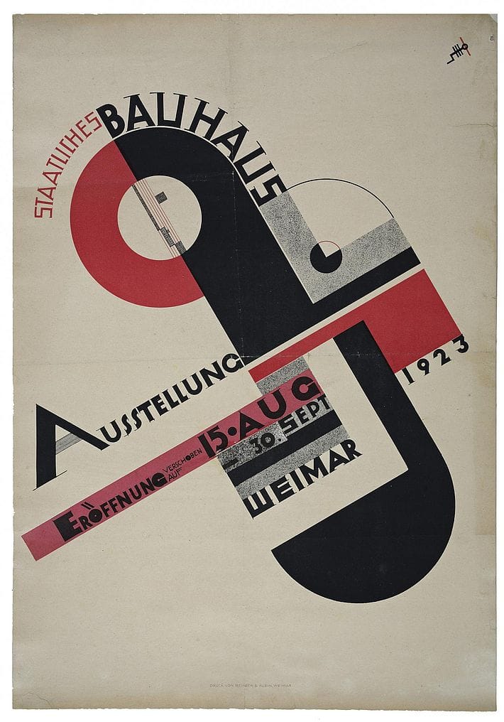 Readymag blog: Poster for the first Bauhaus exhibition in Weimar by Joost Schmidt, 1923. Photo Courtesy: German History in Documents and Images