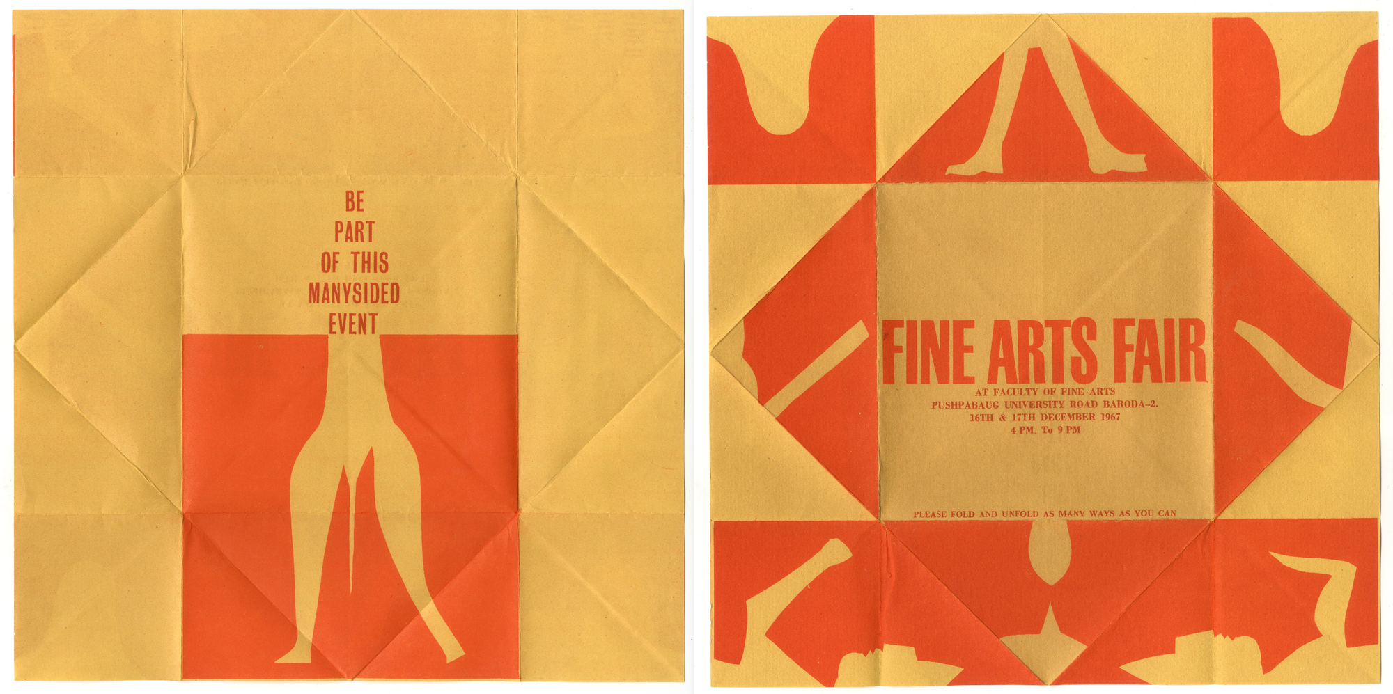 Readymag blog: A fold-out invitation by K.G. Subramanyan for Fine Arts Fair in Ahmedabad, India, 1967