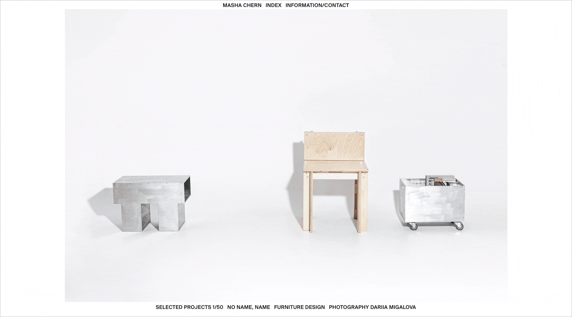 Selection of minimalist websites created by Readymag users