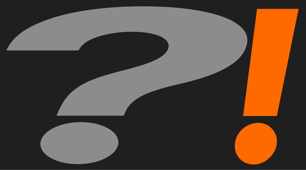 Readymag blog: A cover image featuring a question mark and a exclamation point about an article that discusses 'What makes a designer or studio memorable?'