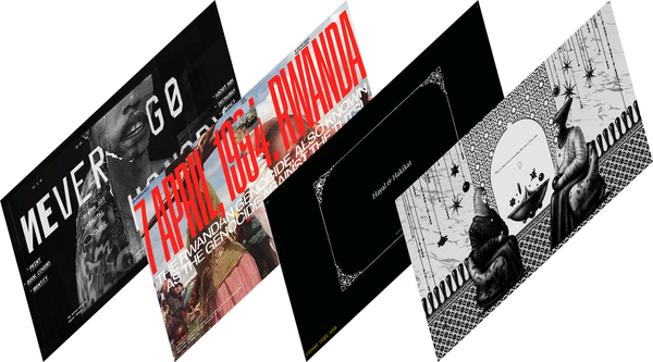 Readymag blog: A cover images made of a series of four homepages of websites made with Readymag 