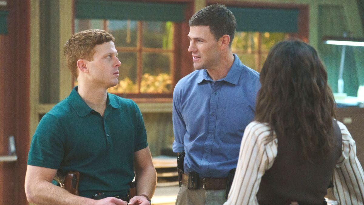 Caleb Foote as Randy Randolf, Austin Stowell as Leroy Jethro Gibbs and Mariel Molino as Lala Dominguez in NCIS: Origins season 2, episode 11. (Photo Credit: Courtesy of CBS.)