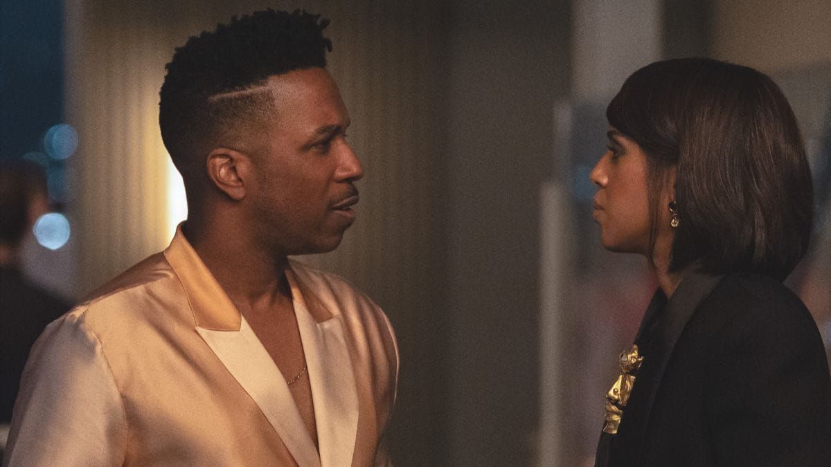 Leslie Odom Jr. as Donovan and Kerry Washington as Eleanor in the Apple TV series Imperfect Women. (Photo Credit: Courtesy of Apple TV.)
