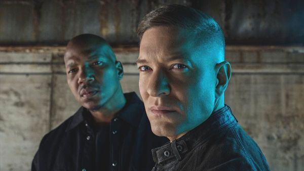 Actor Isaac Keys as Diamond Sampson and actor Joseph Sikora as Tommy Egan in Power Book IV: Force season 3. (Photo Credit: Courtesy of Starz.)