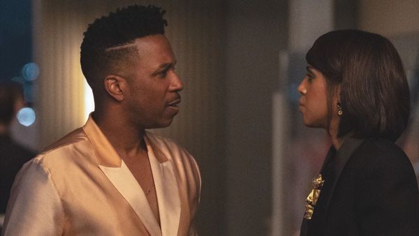 Leslie Odom Jr. as Donovan and Kerry Washington as Eleanor in the Apple TV series Imperfect Women. (Photo Credit: Courtesy of Apple TV.)