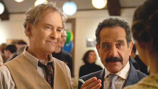 Kevin Kline as Richard Bean, Tony Shalhoub as Alvy and Nell Verlaque as Miranda in American Classic season 1, episode 8. (Photo Credit: Courtesy of MGM+.)