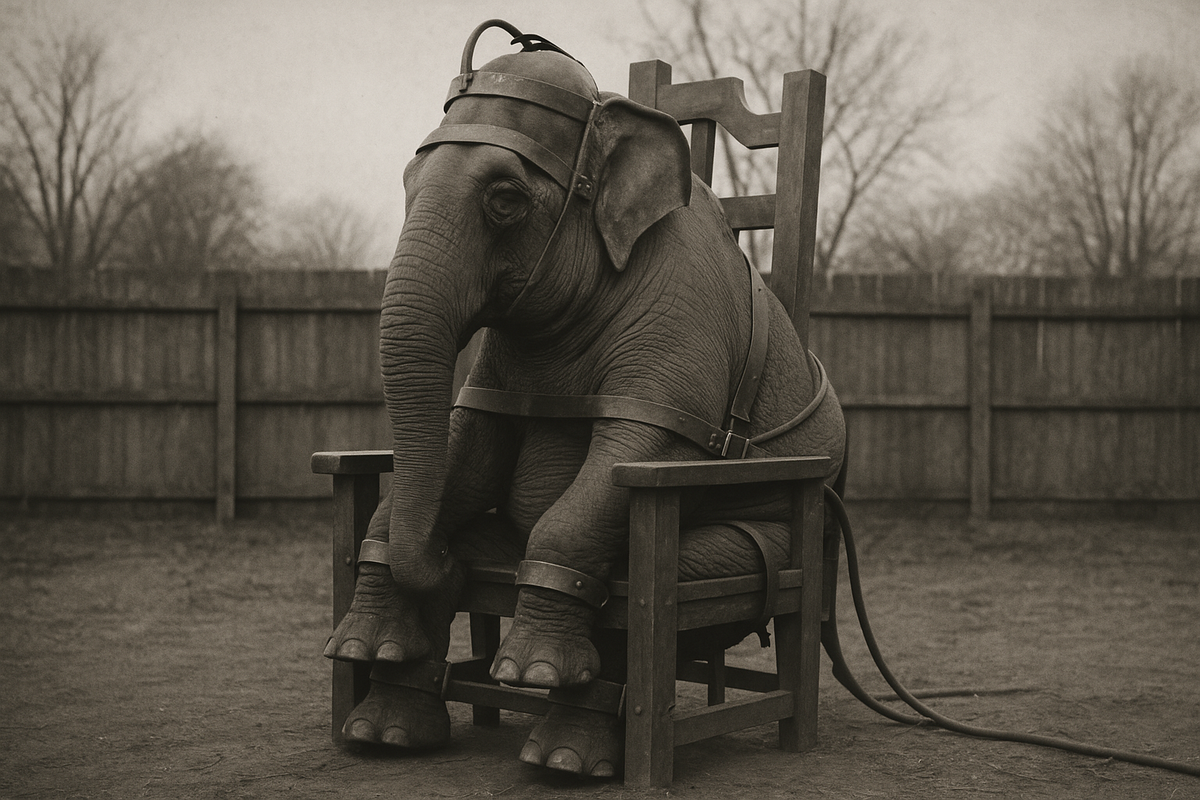 Un elefante en la silla eléctrica