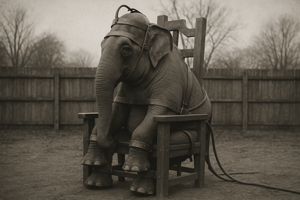 Un elefante en la silla eléctrica