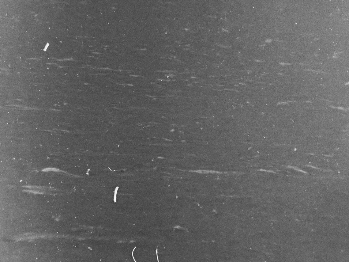 waves raised by wind on the North Atlantic ocean, visibly scratched image tainted by oil of cotoneaster 