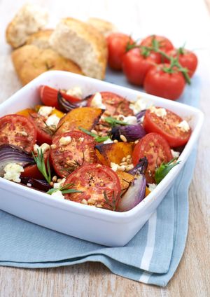 Butternut Squash with Isle of Wight Tomatoes and Feta