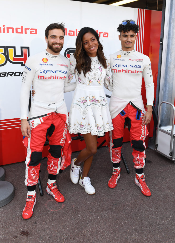 Actress Naomi Harris with Jrme d'Ambrosio and Pascal Wehrlein