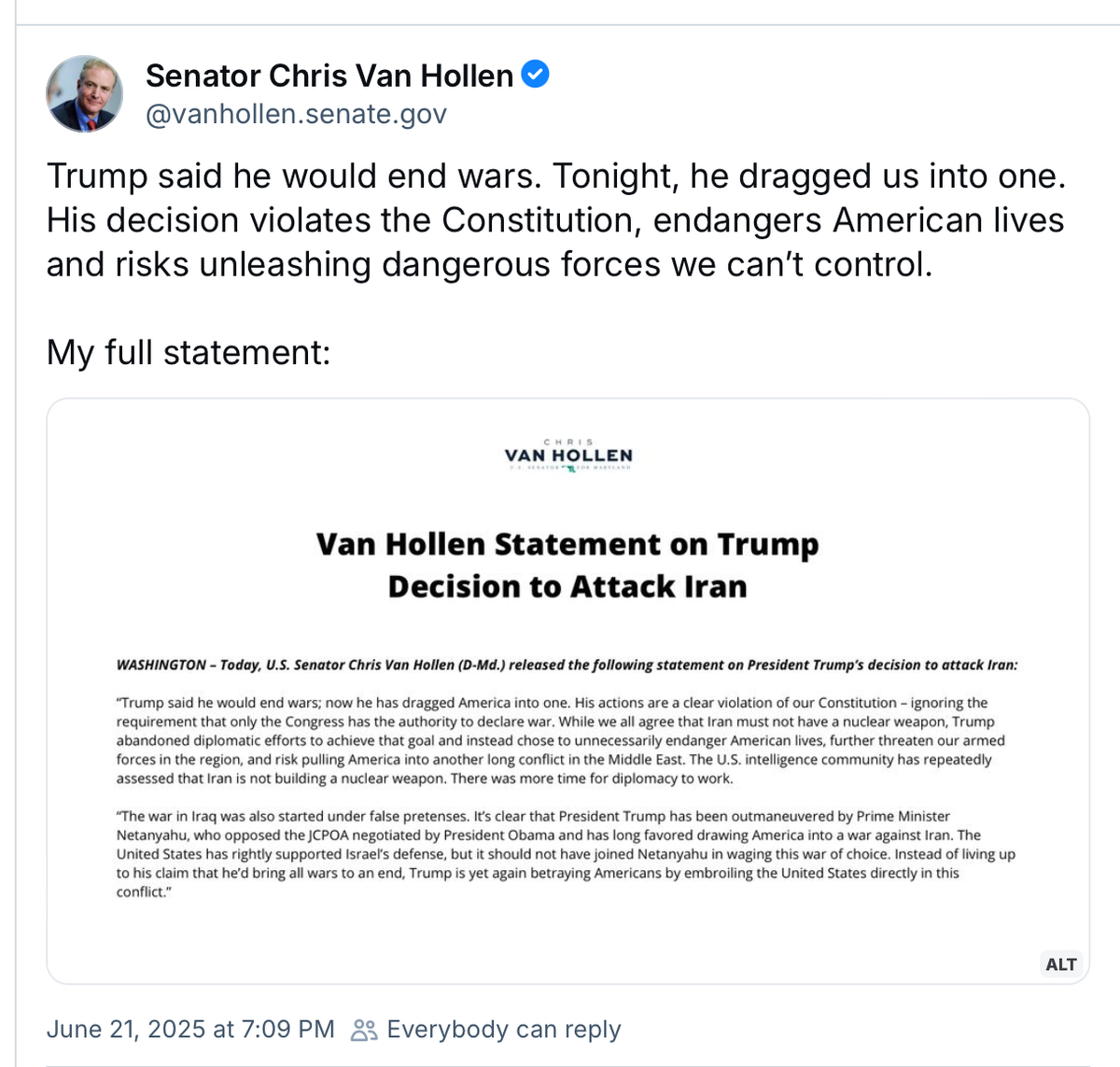 We're at War and We're Not (Because Only Congress Can Declare War): Some Notes Tonight