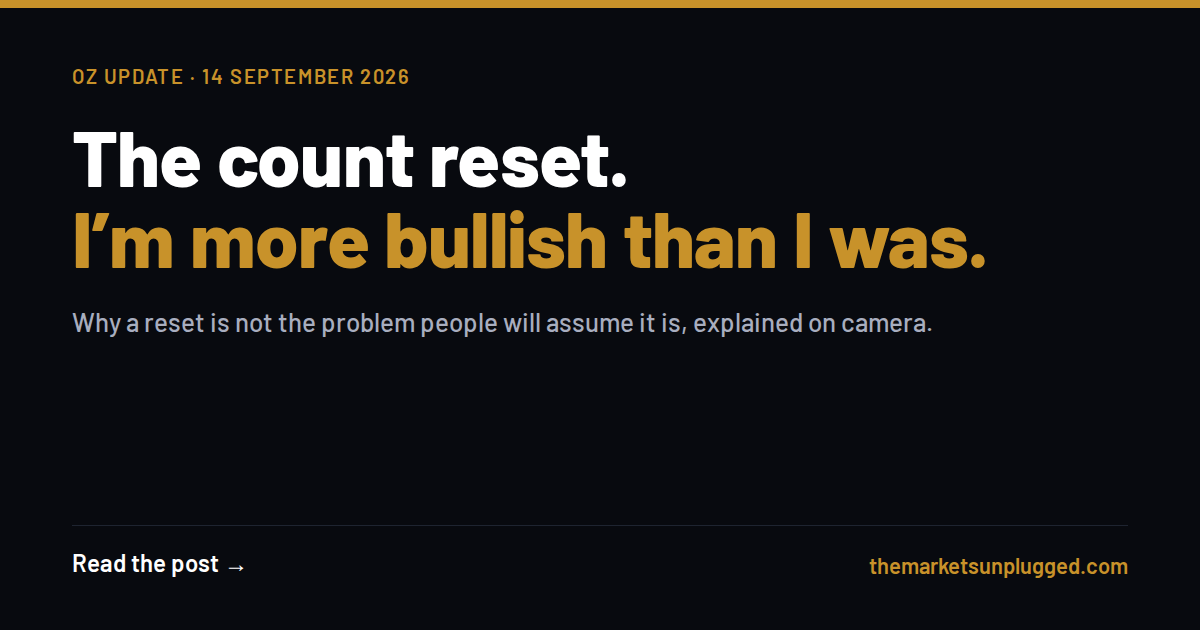 The count reset. I'm more bullish than I was.