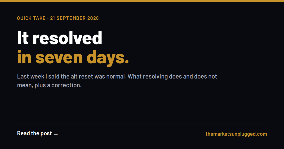 It resolved in seven days