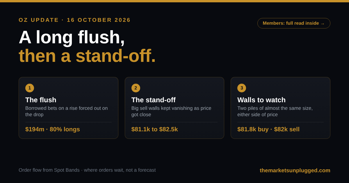 Order flow update: a long flush, then a stand-off