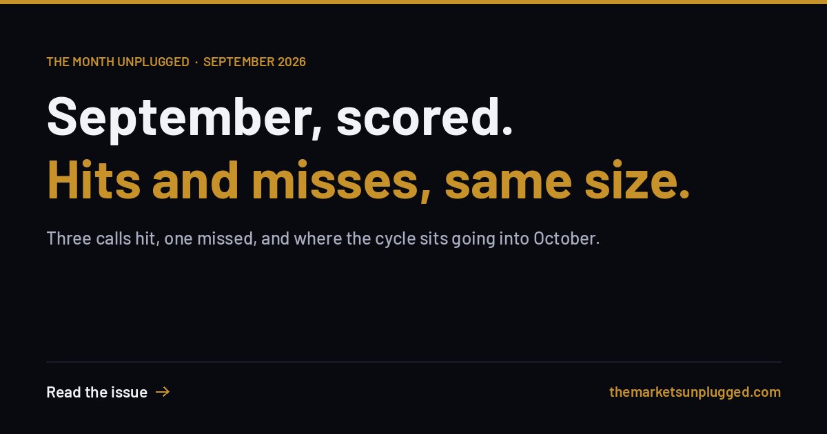 The Month Unplugged: September 2026