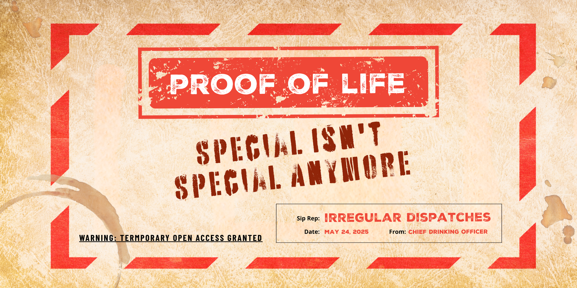 Proof of Life: Special Isn't Special Anymore