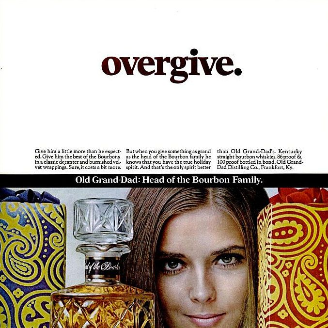 Old Grand Dad Christmas BourbonAd Circa 1974