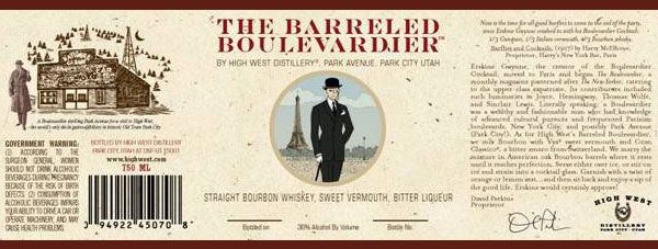 Highwest Barreled Boulevardier Label Photo