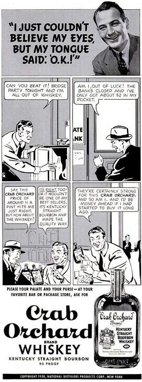 Crab Orchard Bourbon Advertisement Circa 1934