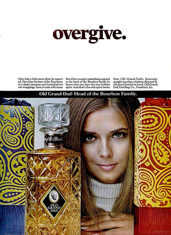 Old Grand Dad Christmas BourbonAd Circa 1974